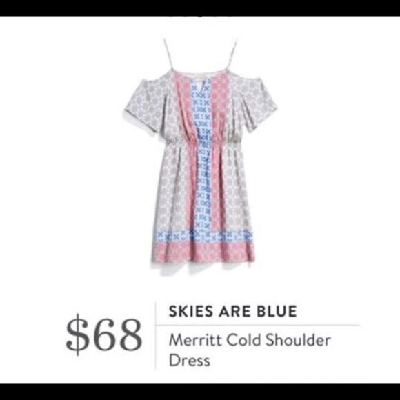 𝅺SKIES are Blue Cold Shoulder Dress - Picture 1 of 3